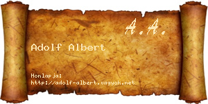 Adolf Albert névjegykártya