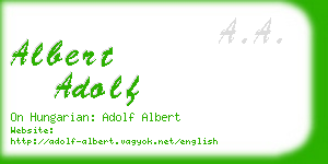 albert adolf business card